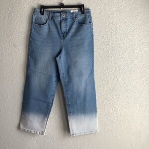 Style & Co. Light Blue to White Ombre Capri Jeans